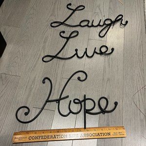 COPY - Metal Words in Cursive Live Laugh Hope 6" High Christmas Home Decor